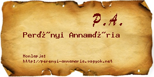 Perényi Annamária névjegykártya