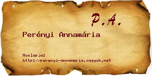Perényi Annamária névjegykártya